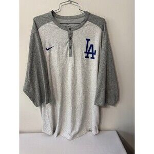 NIKE LOS ANGELES DODGERS HENLEY TEE 2x